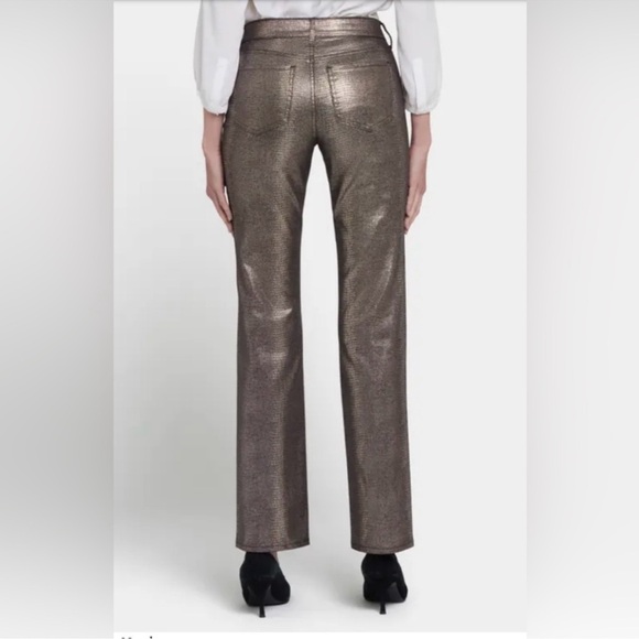 Women’s NYDJ Copper Coated Snake Marilyn Straight Jeans size 6 - Picture 2 of 14